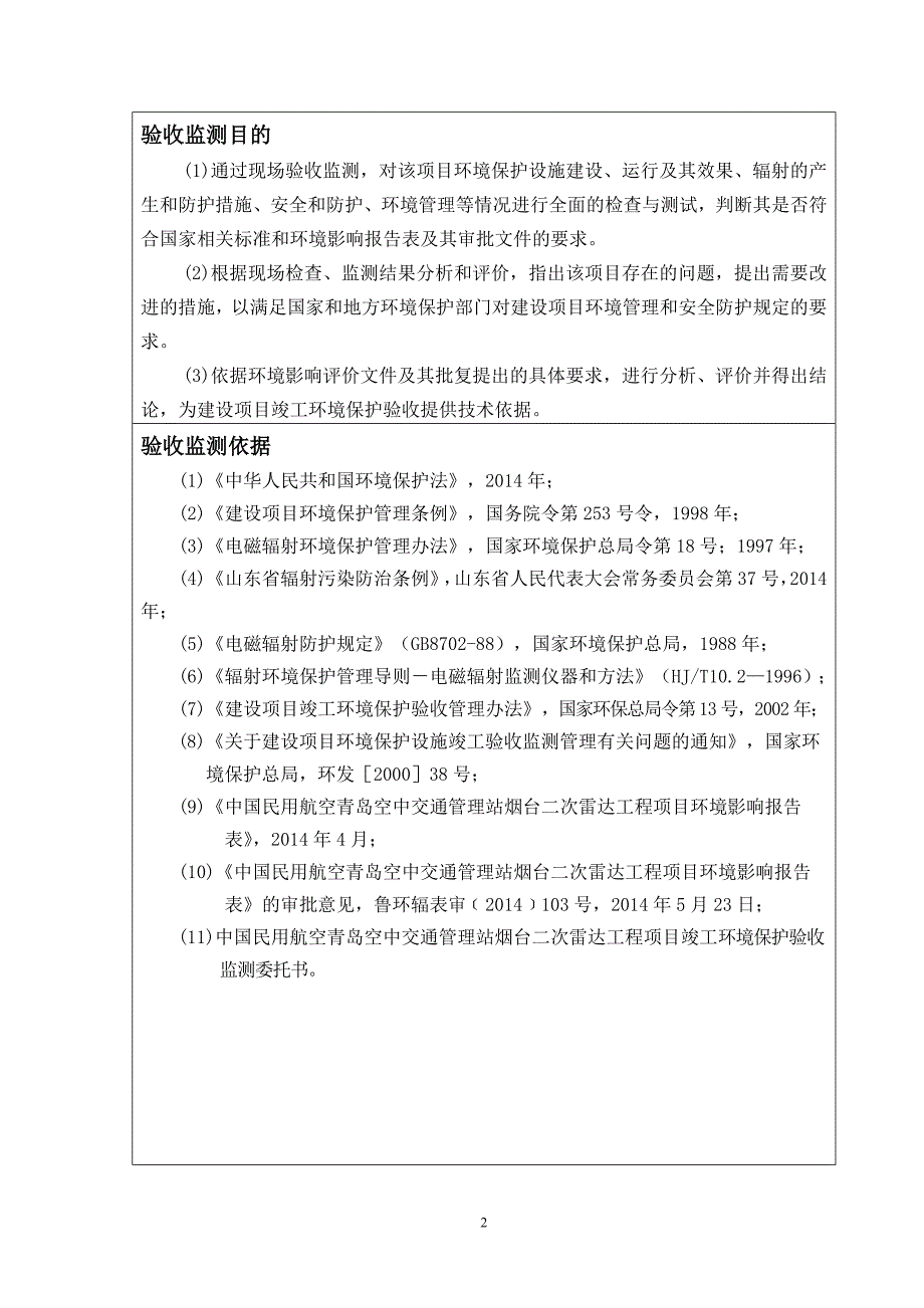 中国民用航空青岛空中交通管理站烟台二次雷达工程项目竣工环境保护验收监测表.doc_第2页