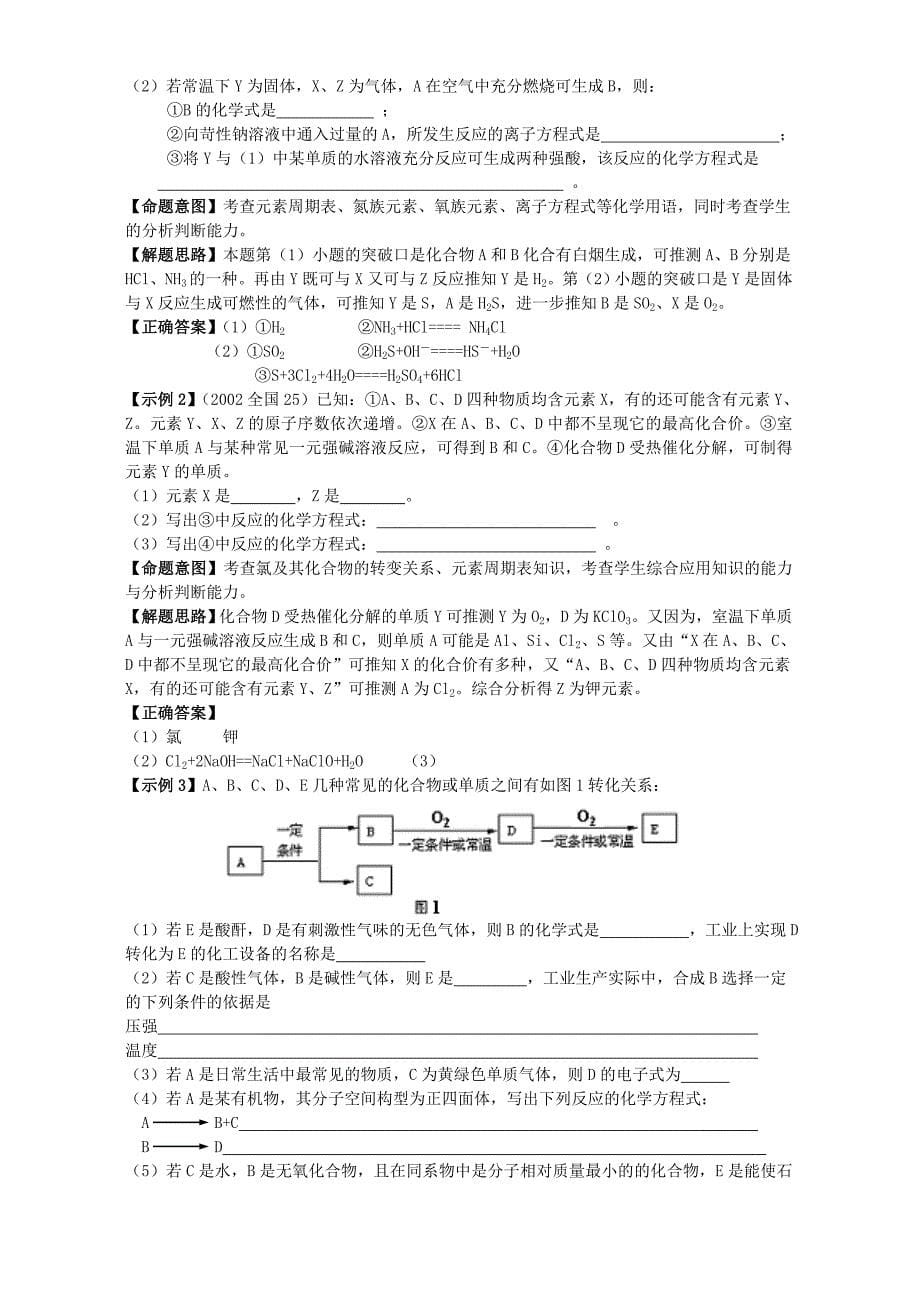 2019-2020年高三化学专题复习案例无机推断.doc_第5页