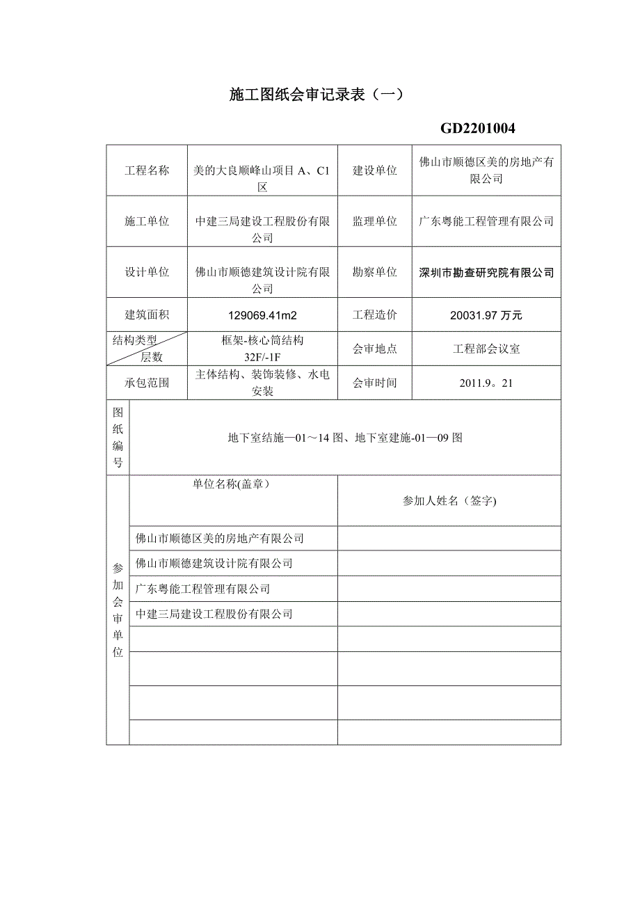 施工图纸会审记录表_第1页