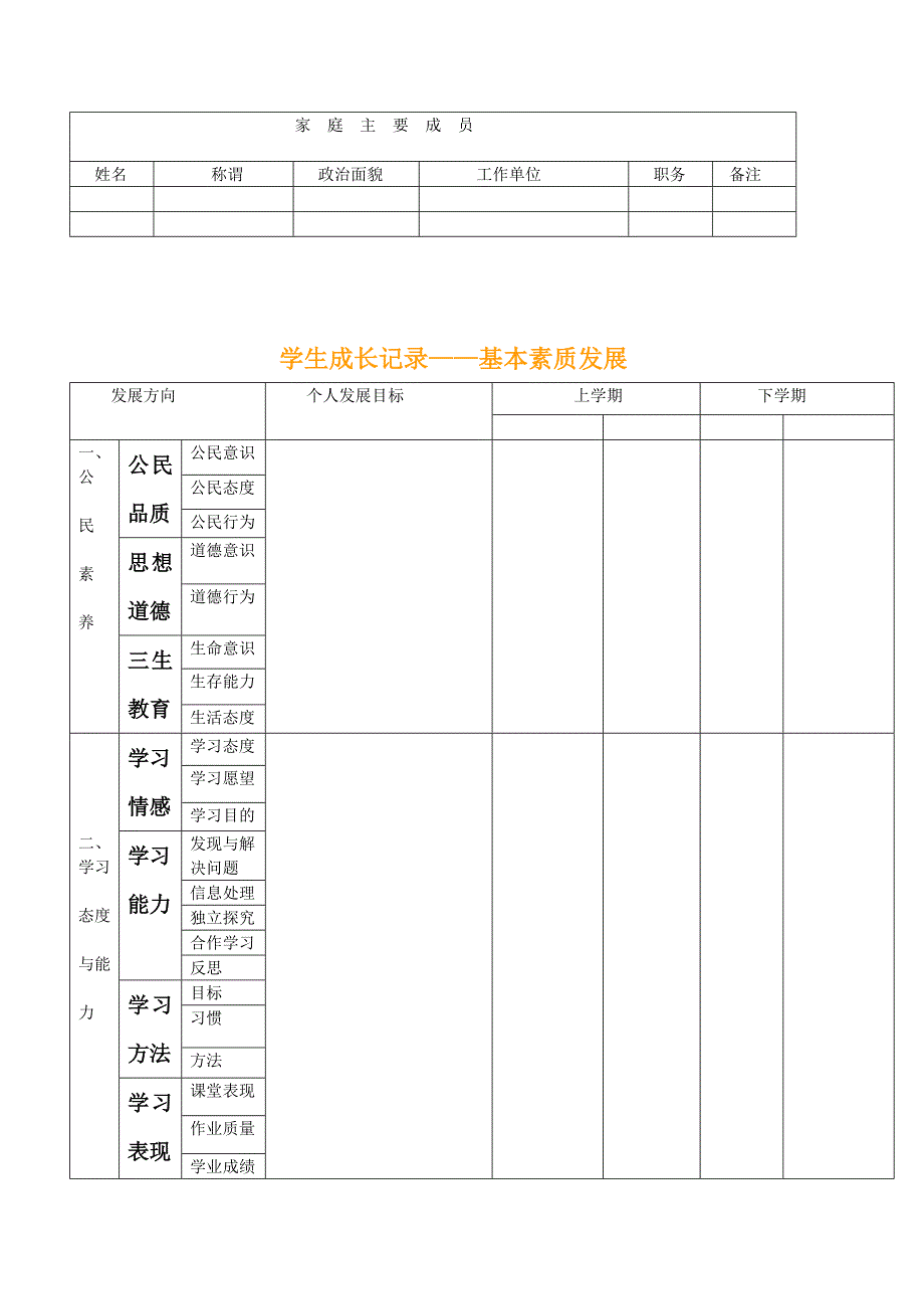 学生成长记录登记_第2页