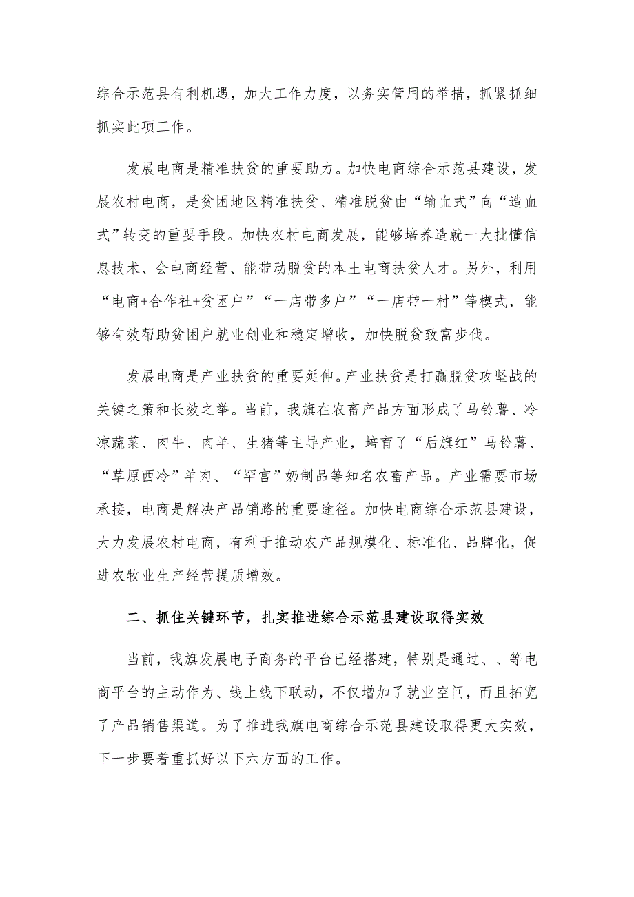 局长在2021年全市电子商务进农村综合示范县项目会上的讲话发言材料_第2页