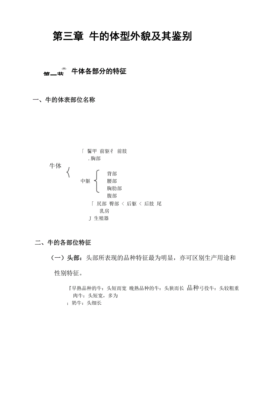 牛的体型外貌(体尺)及其鉴别_第1页