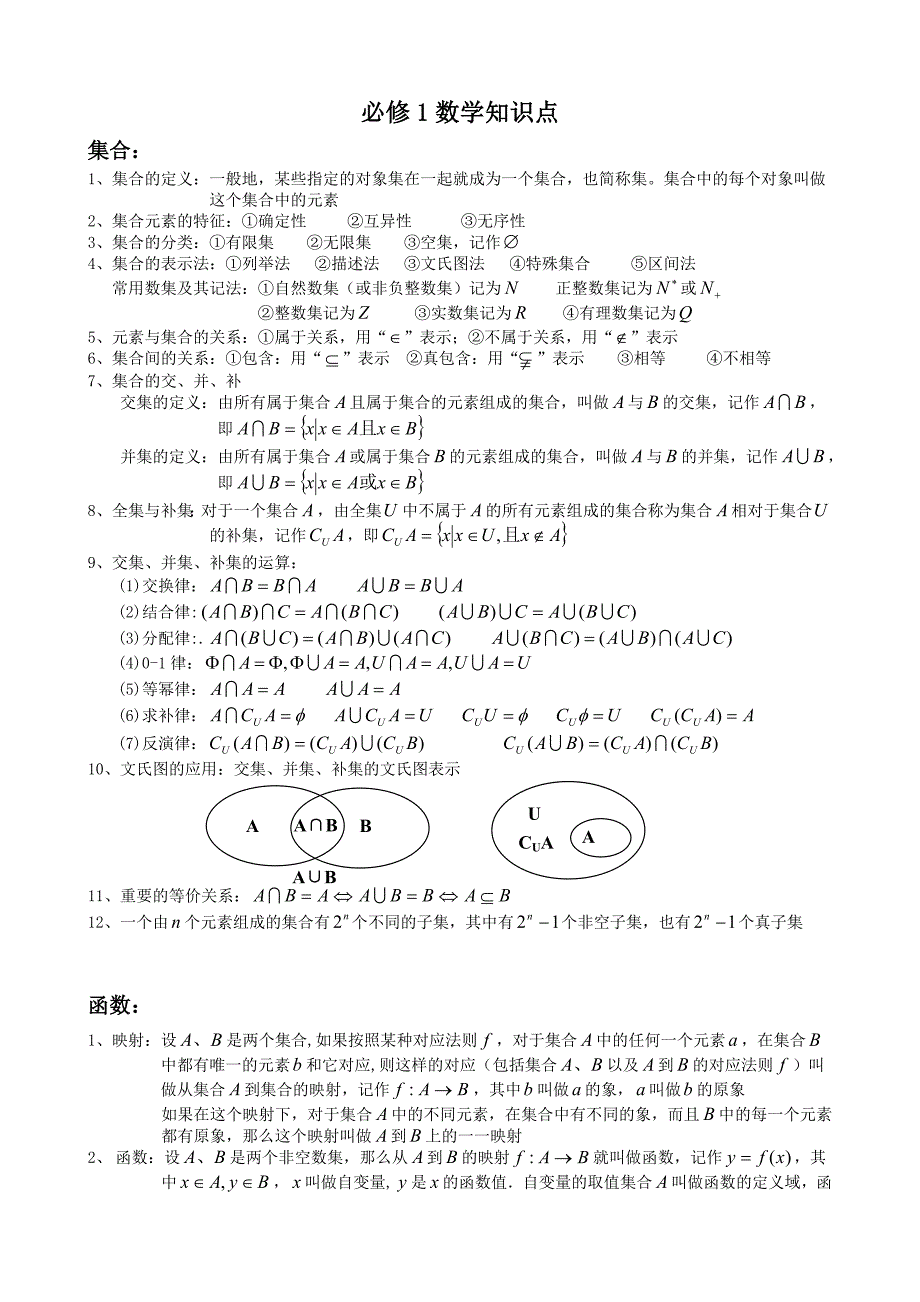 高中数学文科知识点汇总_第1页