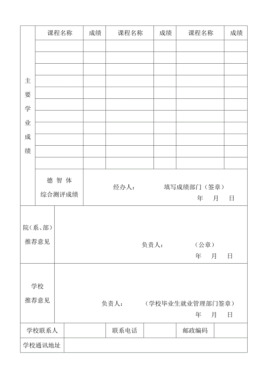 云南省毕业生就业推荐表_第3页