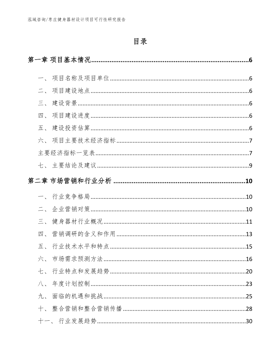 枣庄健身器材设计项目可行性研究报告_第1页