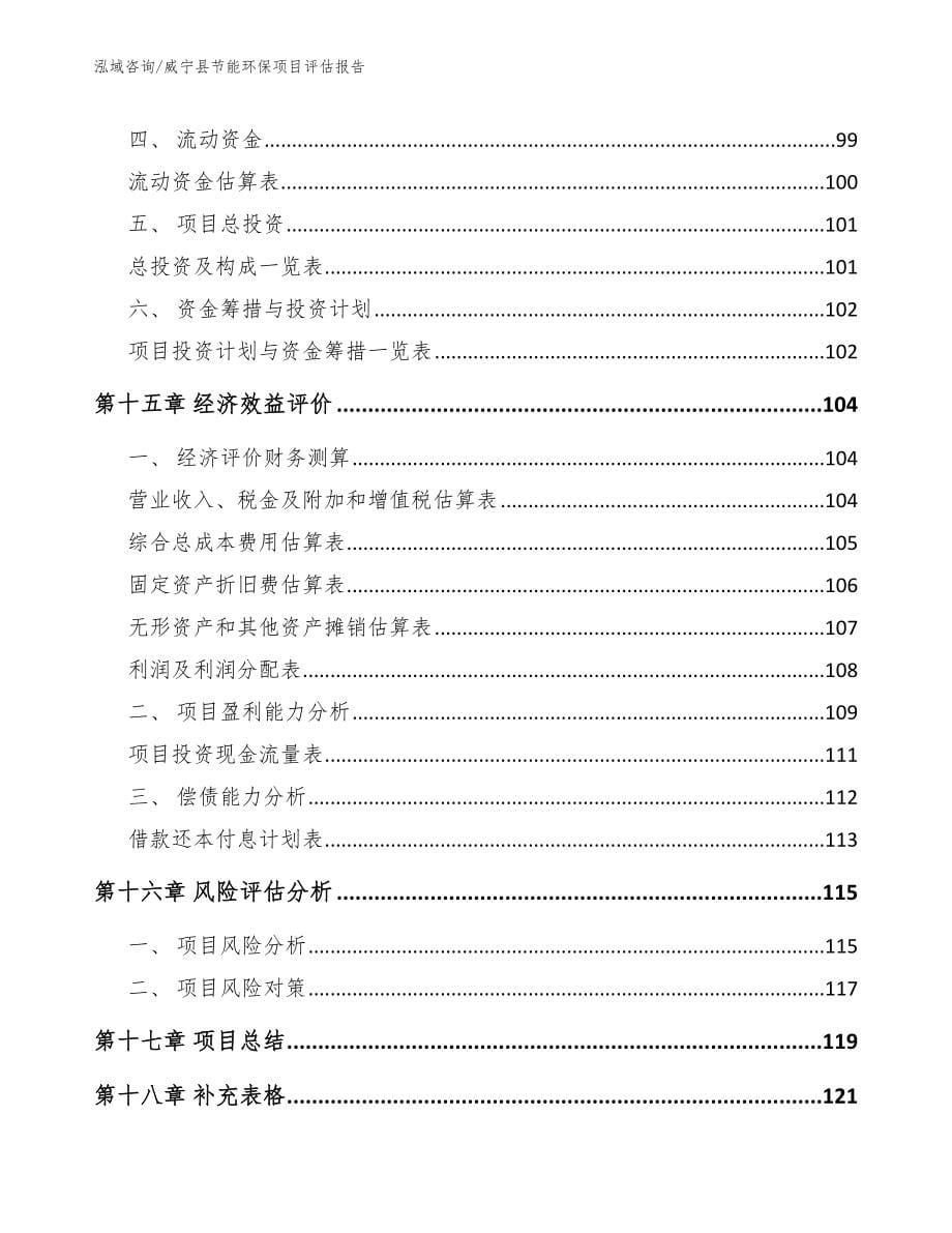 威宁县节能环保项目评估报告_模板参考_第5页