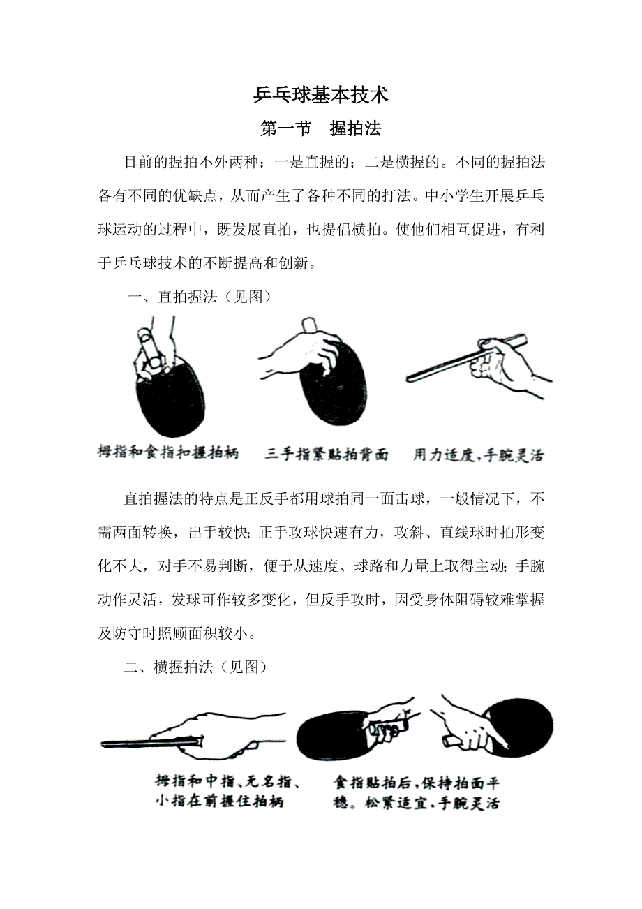 小学生学习乒乓球基本技法.doc_第1页