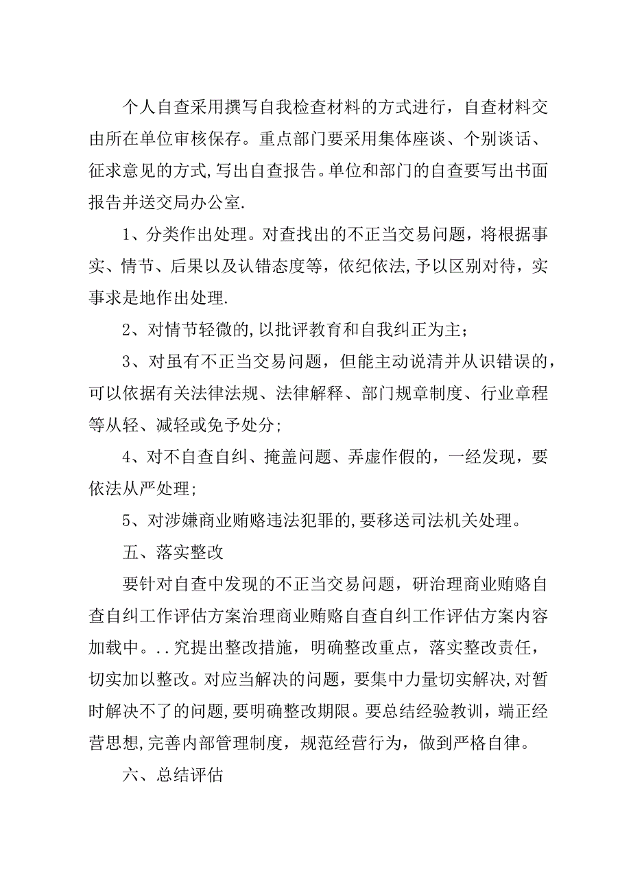 治理商业贿赂自查自纠工作评估方案.docx_第4页