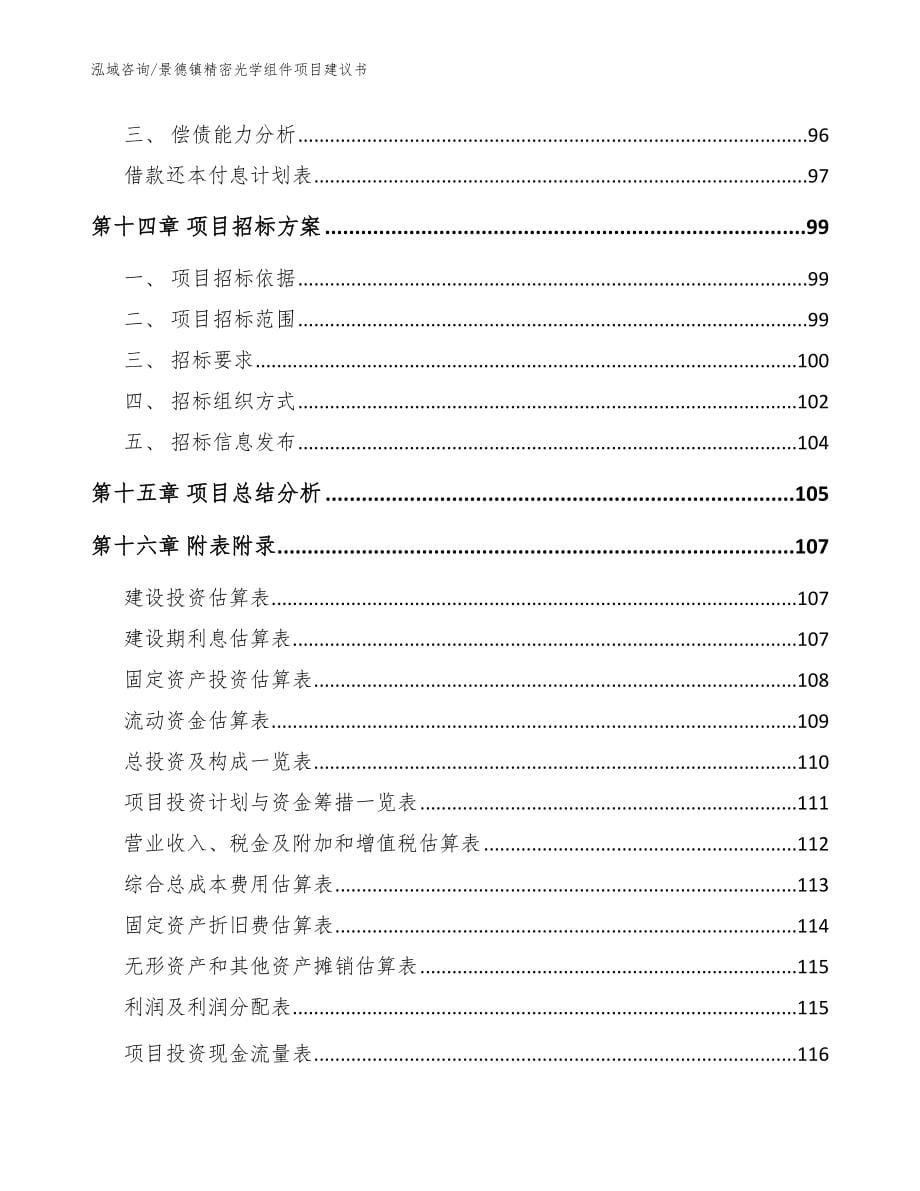 景德镇精密光学组件项目建议书模板范本_第5页