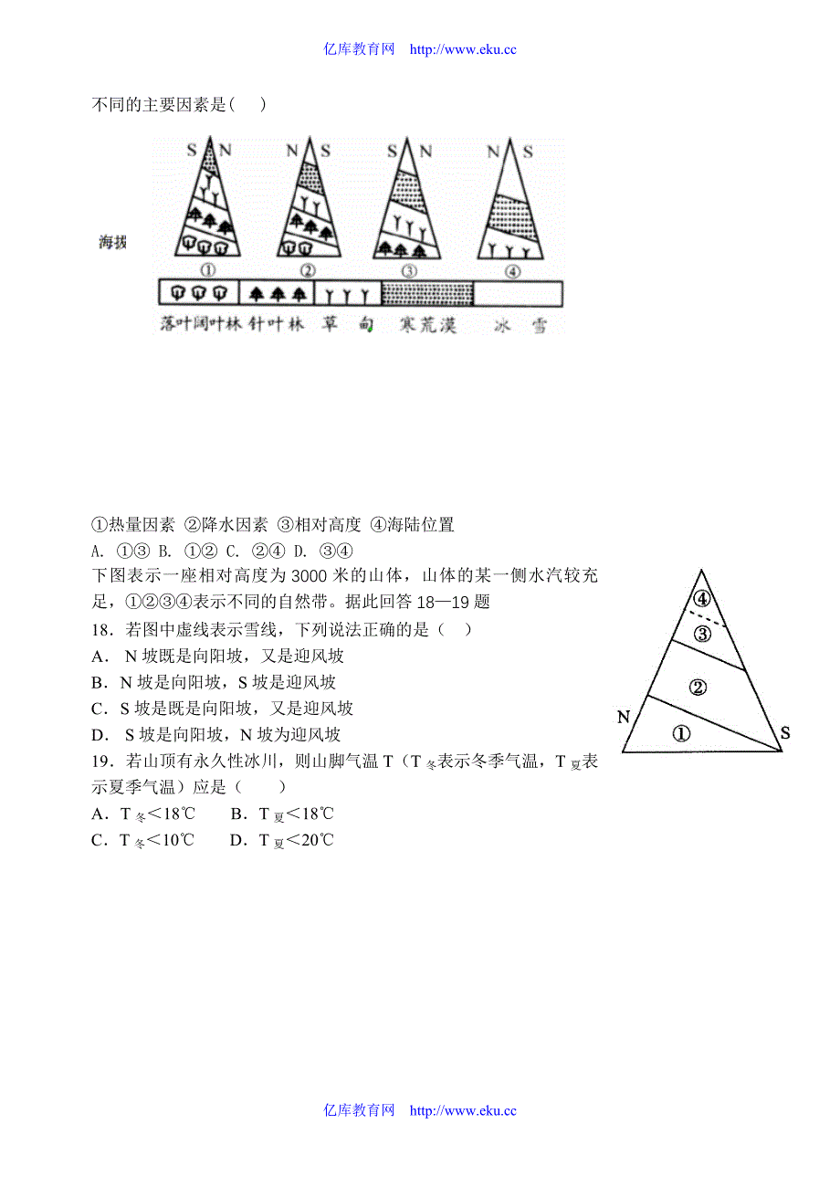 高考地理知识点训练雪线_第4页