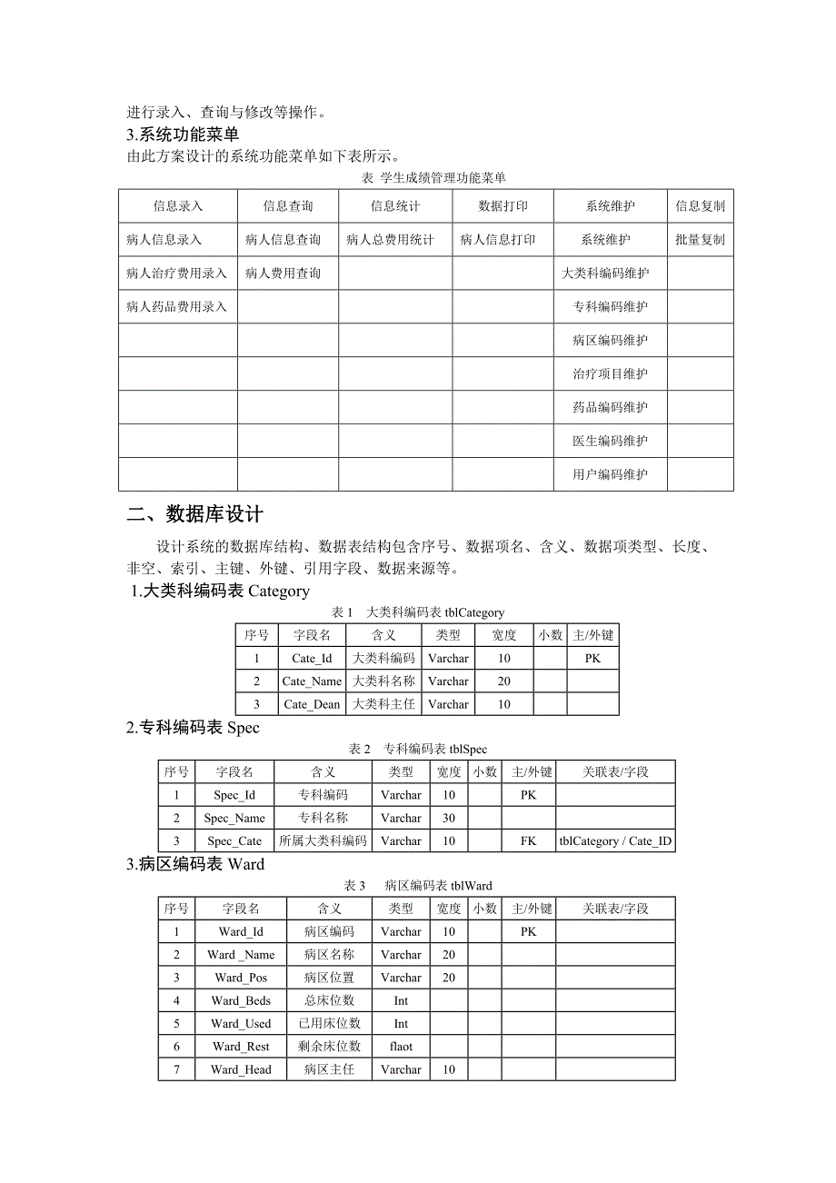 医院管理系统-课程设计说明书(共19页)_第2页