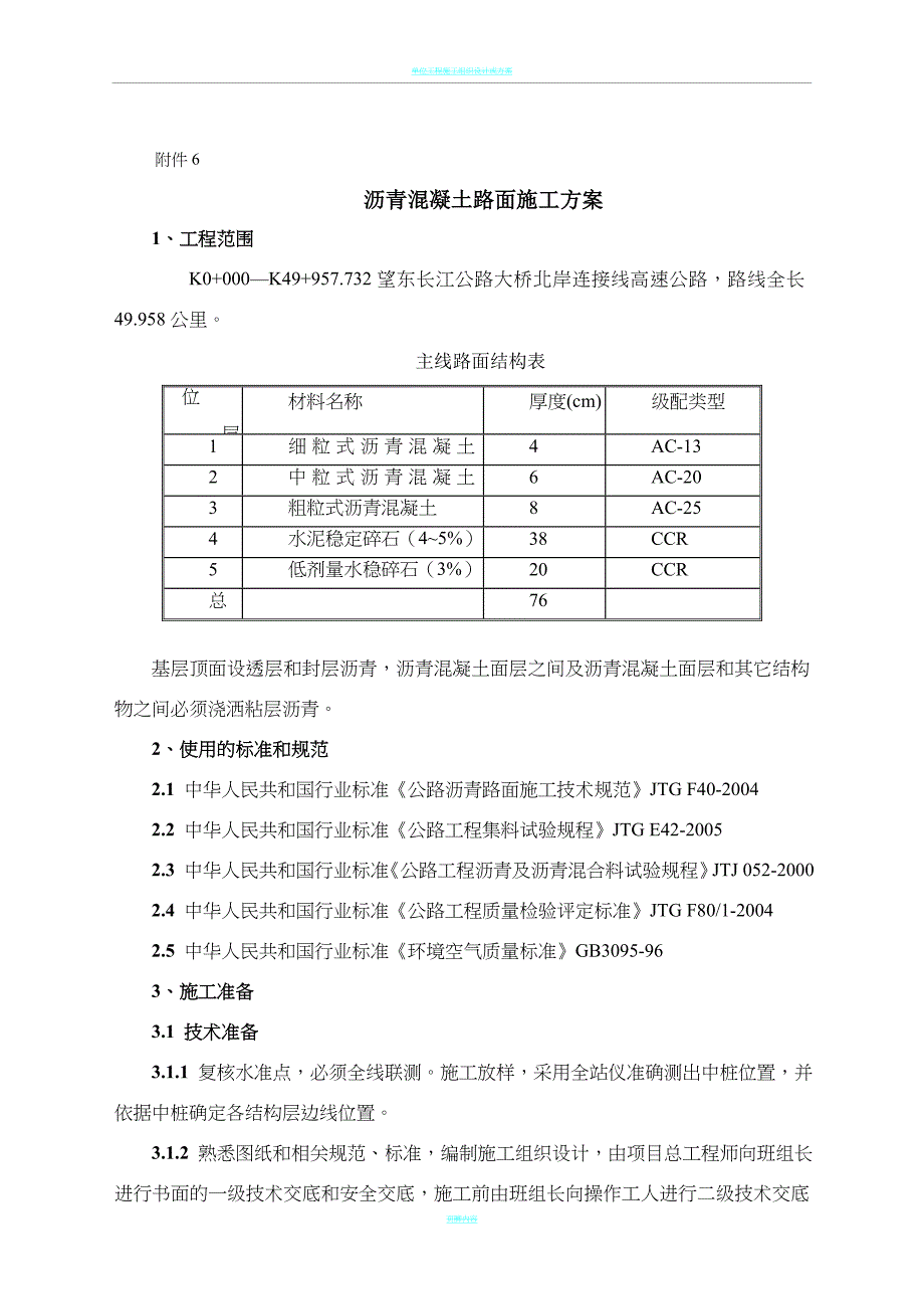 沥青混凝土路面施工方案_第1页