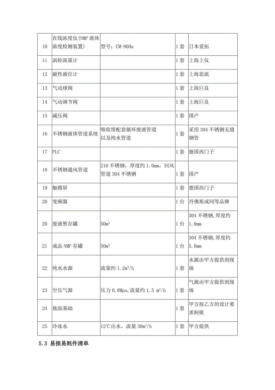 NMP回收高塔设备项目技术协议_第5页