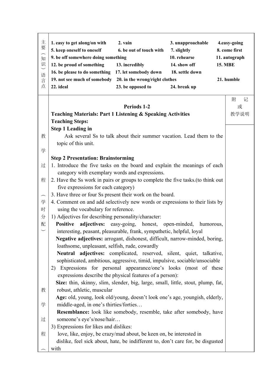 湖南第一师范学院外语系课程教案综合英语三_第2页