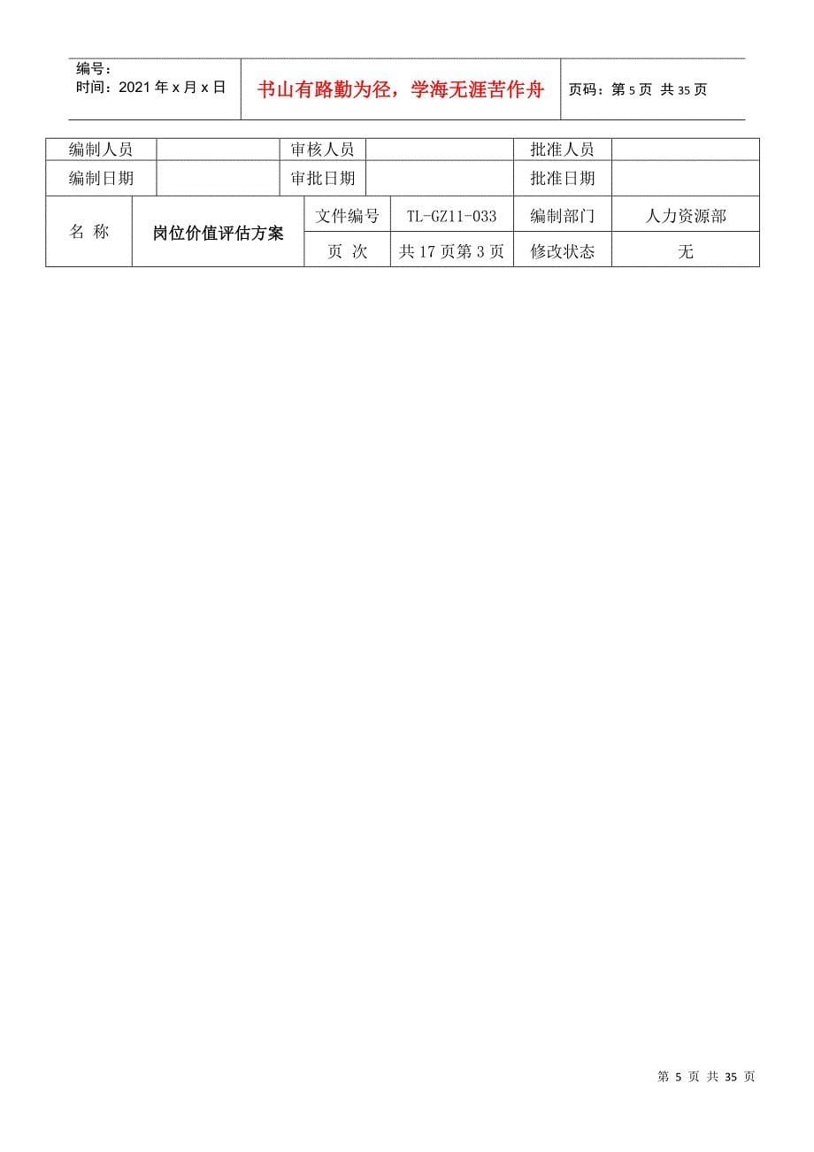 公司岗位价值评估方案_第5页