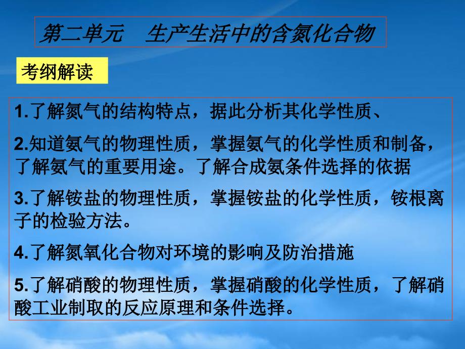 高三化学生产生活中的含氮化合物课件_第1页