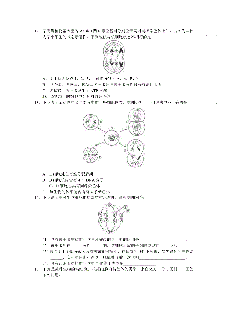 2010-2011学年高一生物 “每周一练”系列（33）试题.doc_第3页