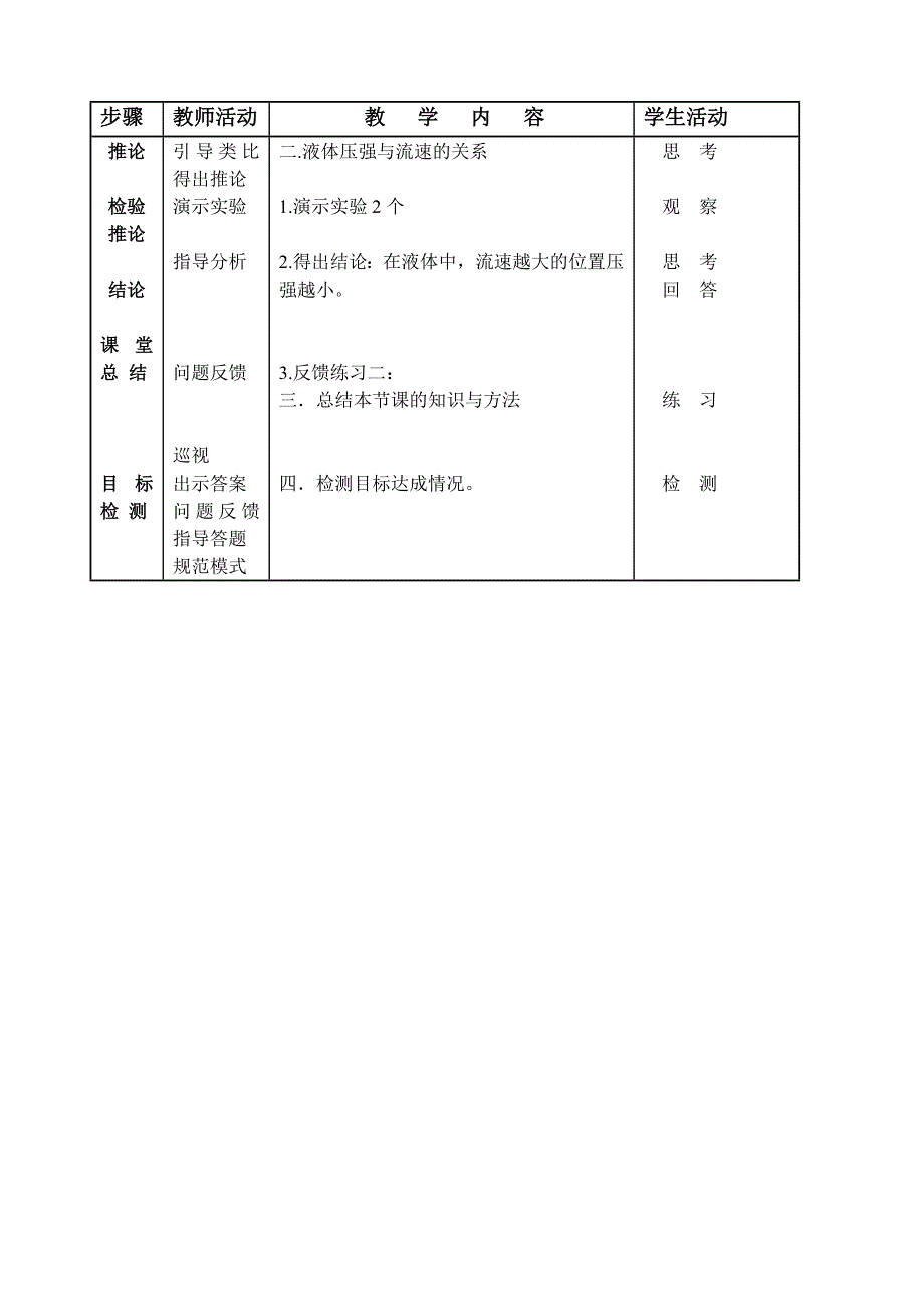 新人教版初中物理九年级《流体压强与流速的关系》精品教案_第2页