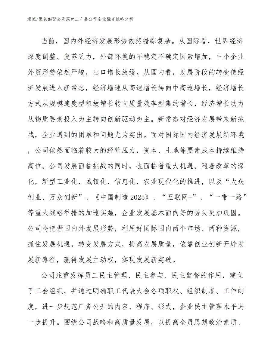 聚氨酯配套及深加工产品公司企业融资战略分析（参考）_第3页