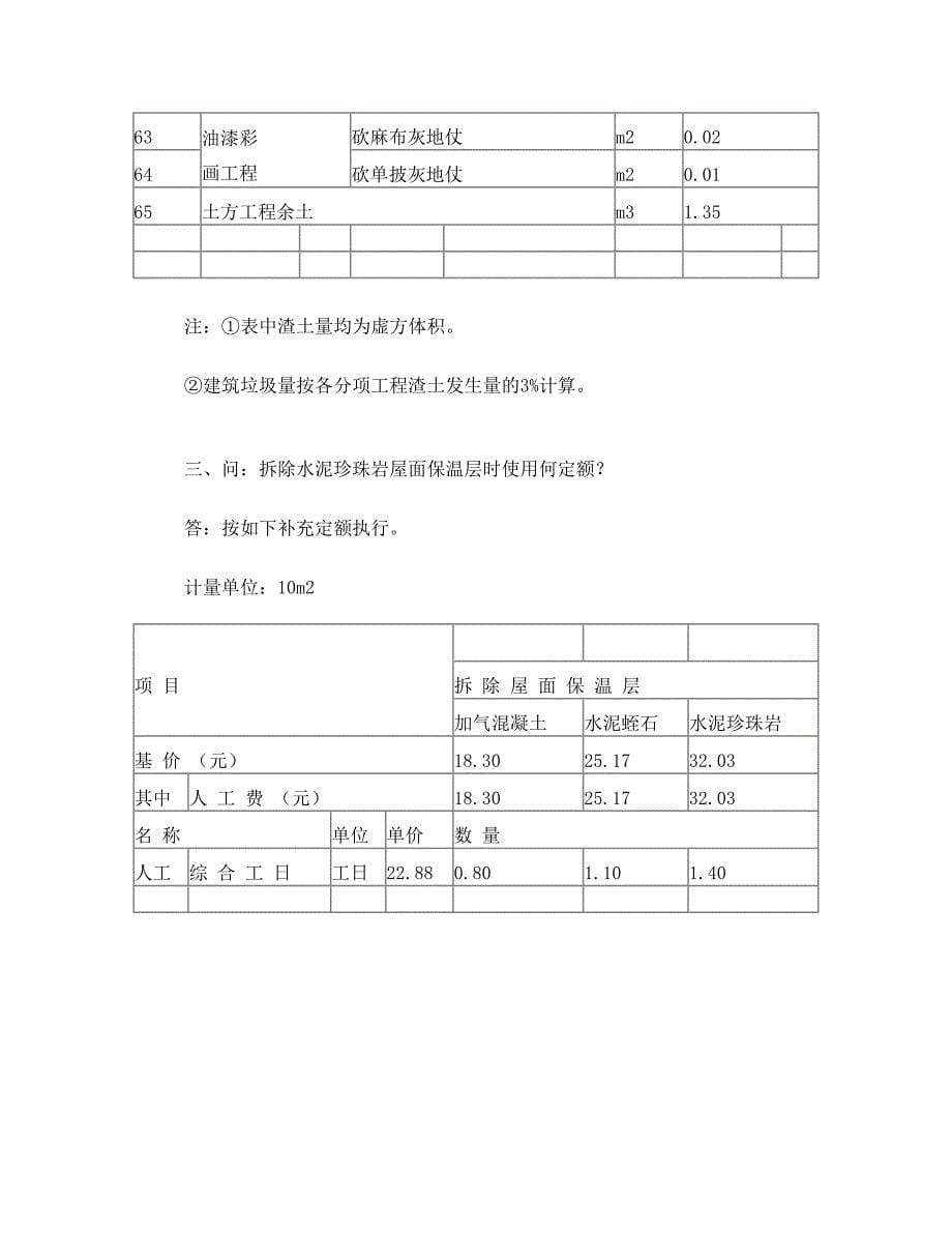 全国统一房屋修缮工程预算定额解答_第5页