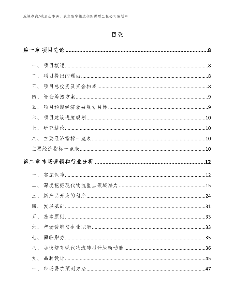 峨眉山市关于成立数字物流创新提质工程公司策划书范文_第2页