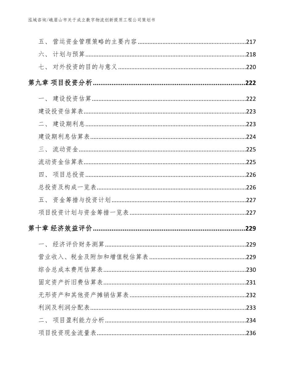 峨眉山市关于成立数字物流创新提质工程公司策划书范文_第5页