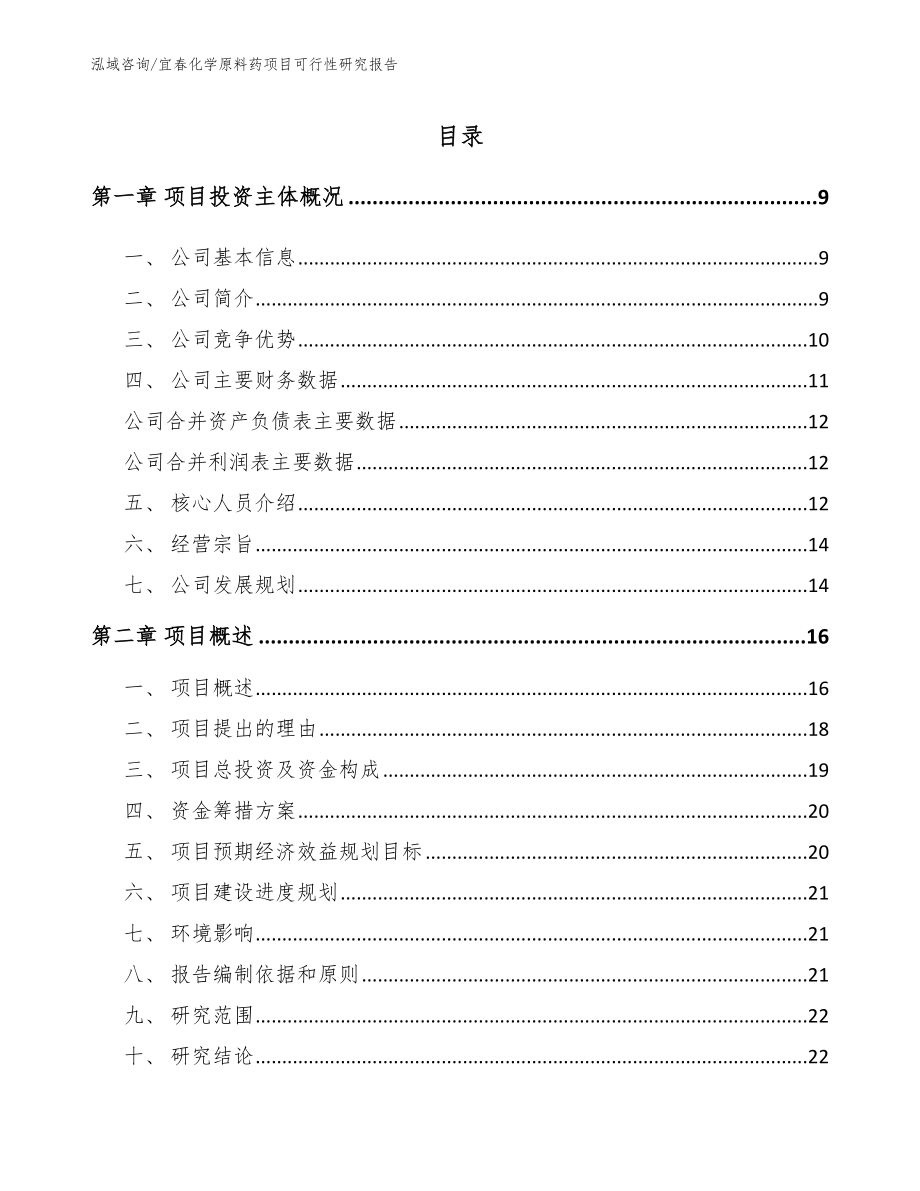 宜春化学原料药项目可行性研究报告_第1页