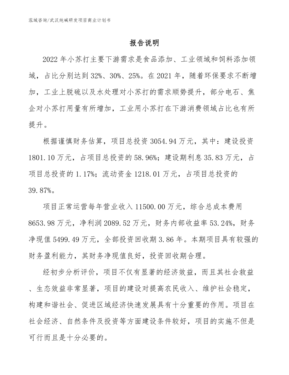 武汉纯碱研发项目商业计划书_第1页