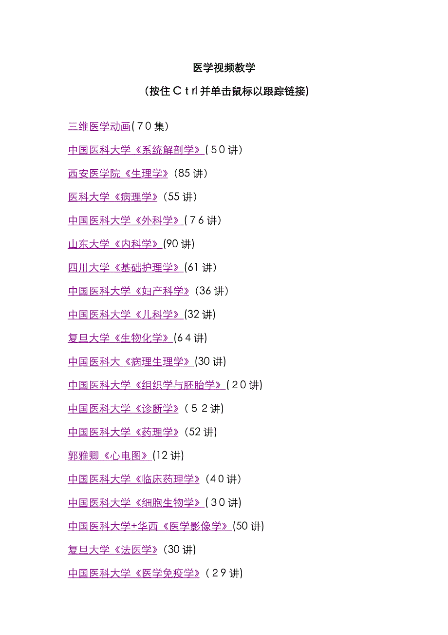 医学视频教学汇总(医学生资源共享收藏版)_第1页