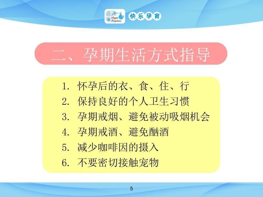 快乐孕育孕妇学校高级教程孕期生活方式课堂PPT_第5页