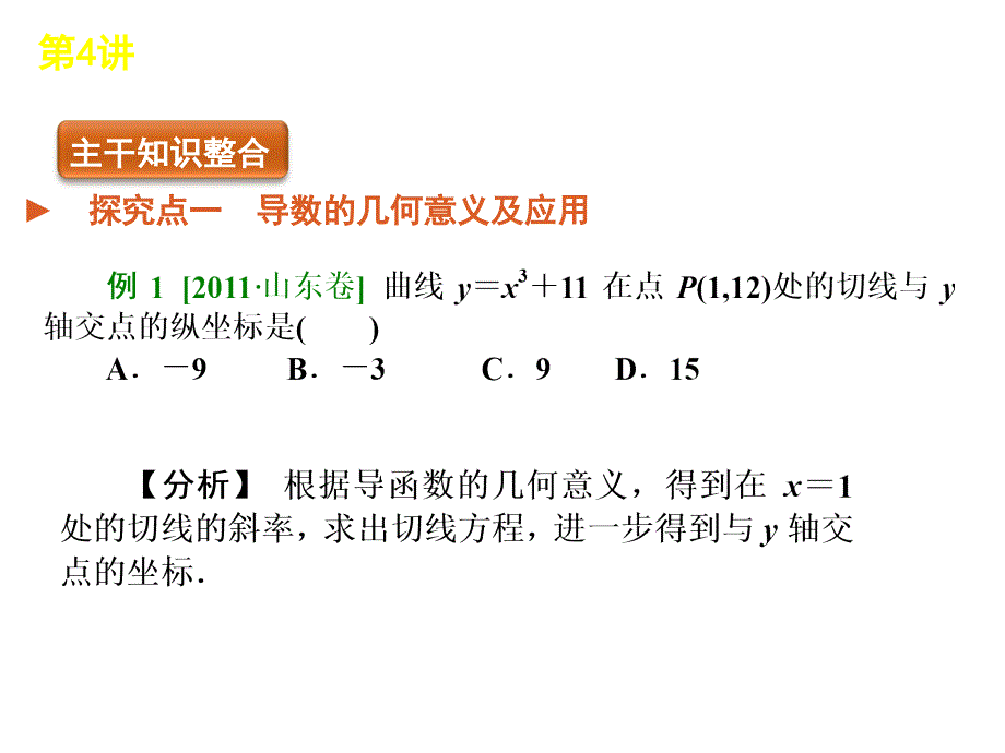 高考数学文二轮复习课件第讲导数的应用_第4页