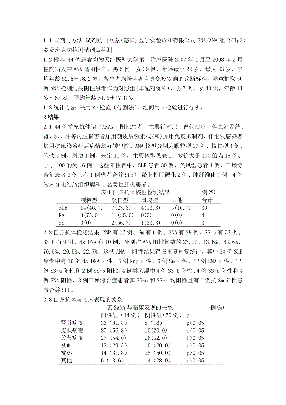 44例抗核抗体阳性病例分析.doc_第2页