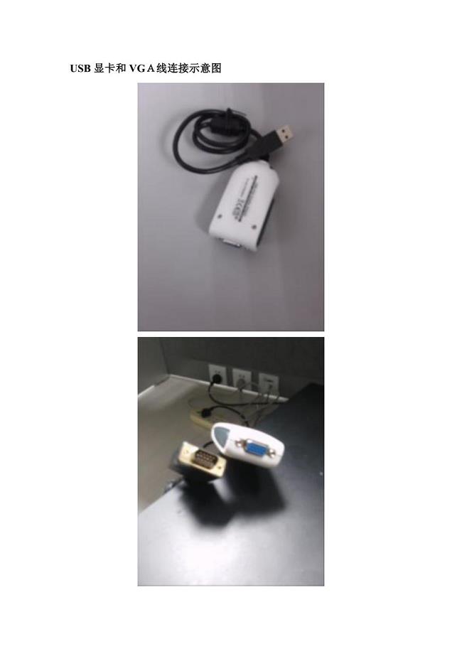 USB显卡和VGA线连接示意图