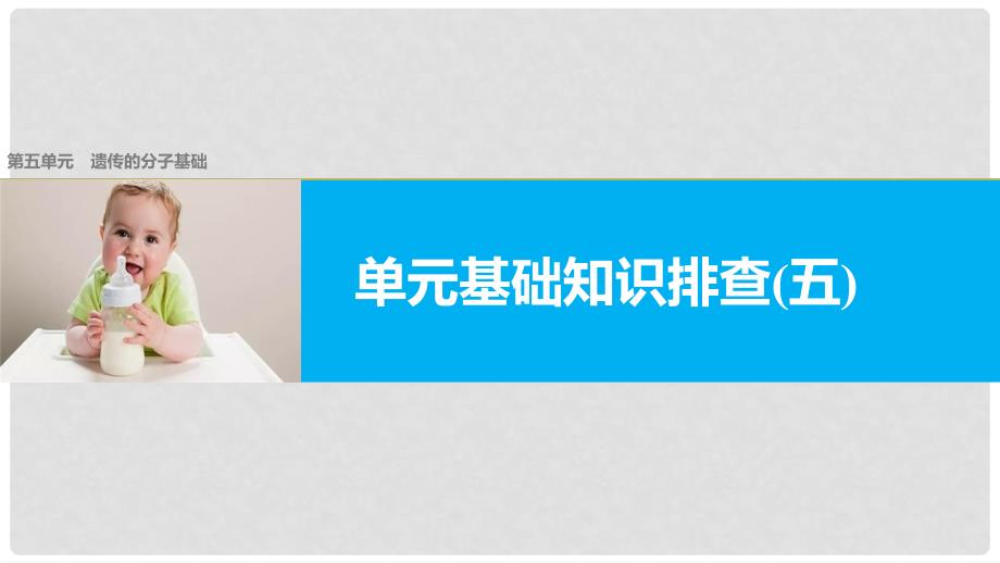 高考生物总复习 单元基础知识排查（五）遗传的分子基础课件_第1页