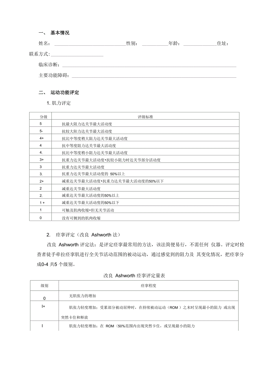 偏瘫运动功能评定表_第2页