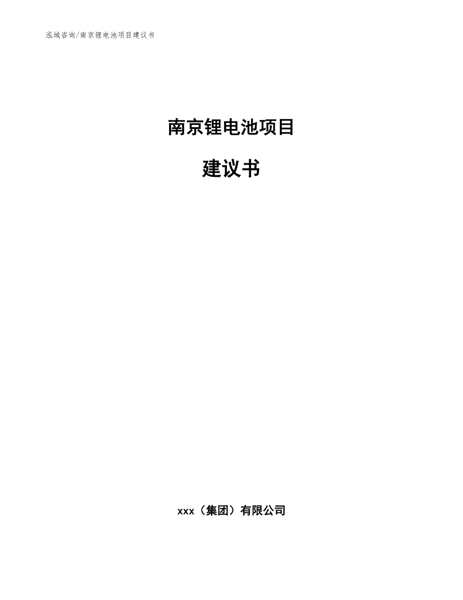 南京锂电池项目建议书【范文参考】_第1页