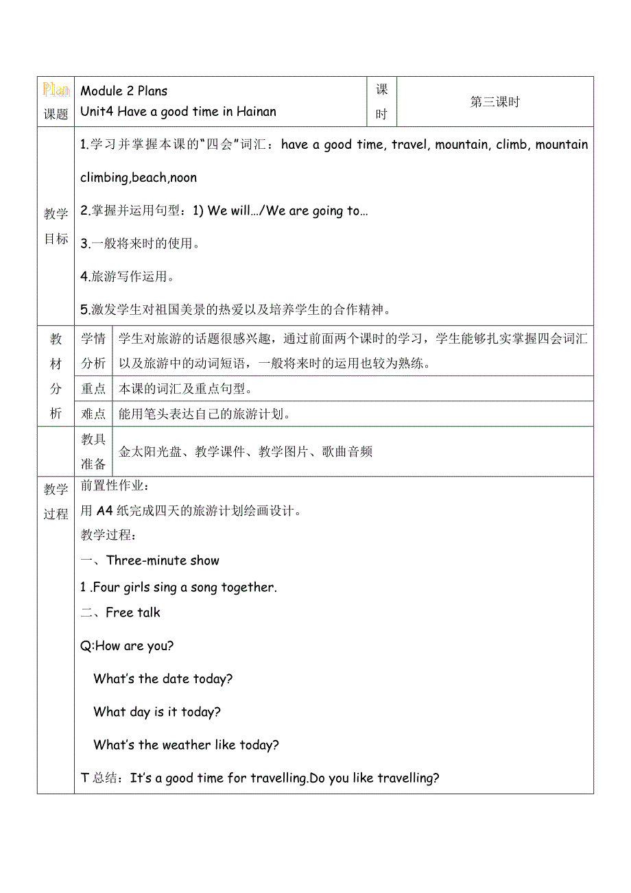 课题Module 2 Plans.docx_第1页