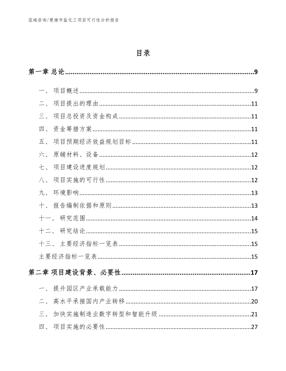 楚雄市盐化工项目可行性分析报告_第3页