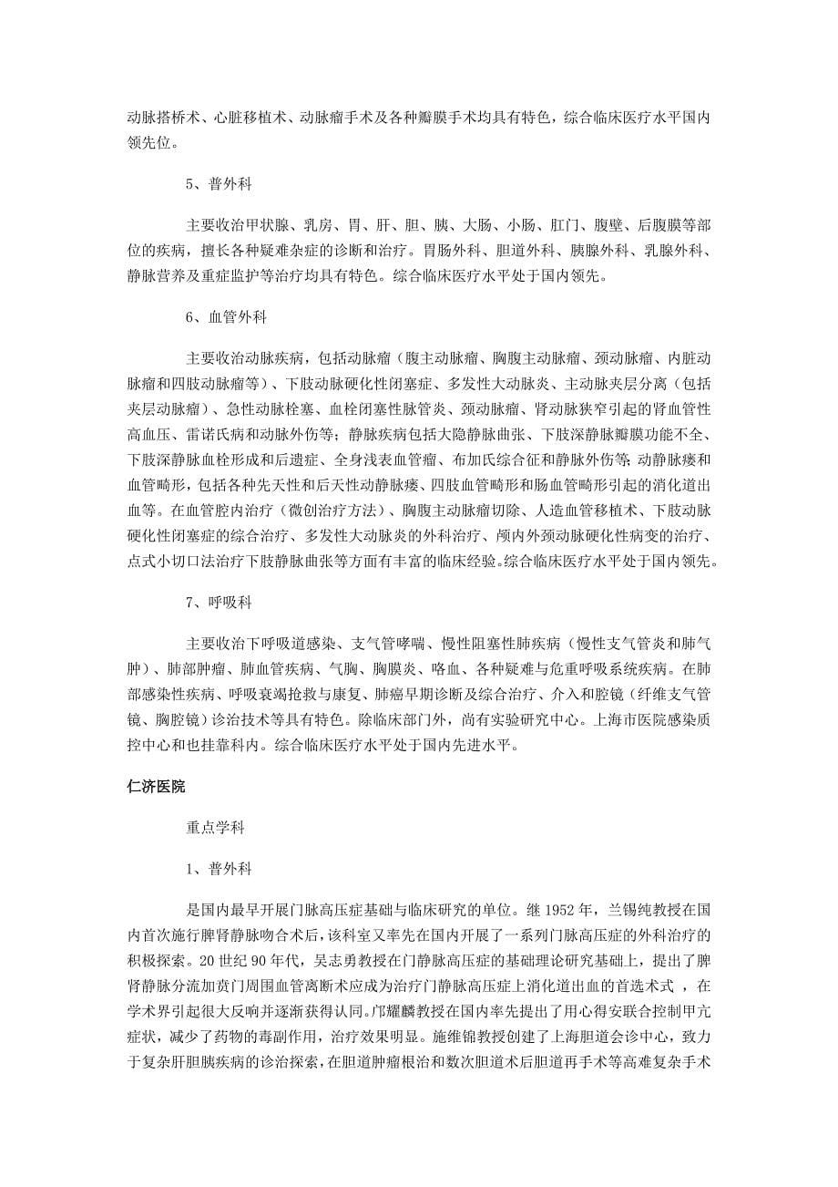 上海十大市级医院重点专科介绍.doc_第5页