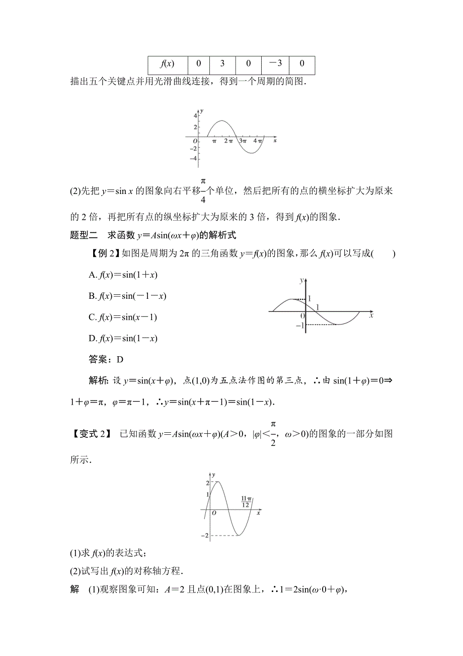 高考数学 一轮必备考情分析学案：4.4正弦型函数y＝Asin(ωx＋φ)的图象及应用含解析_第4页