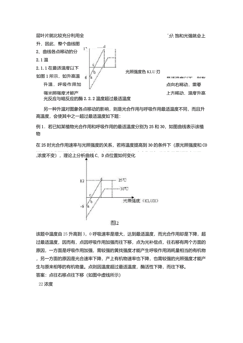 光照强度与光合作用强度关系曲线图中各点移动_第2页