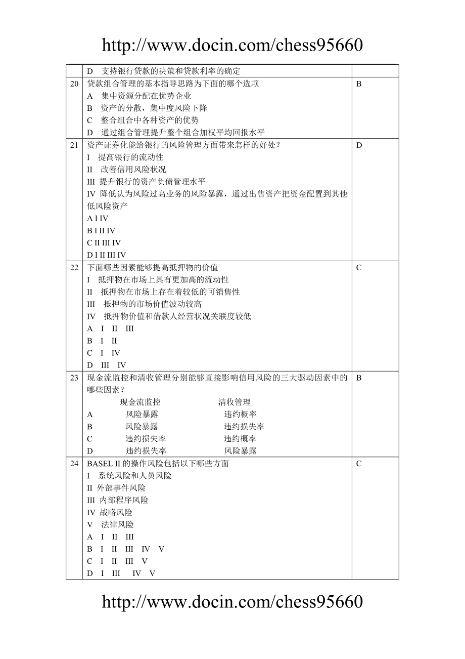 风险管理资格考试模拟题1_第4页