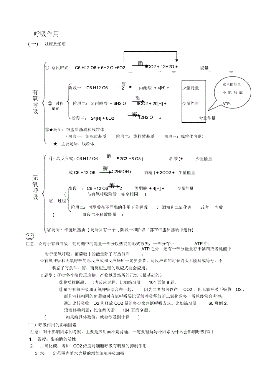 光合与呼吸知识点总结_第1页