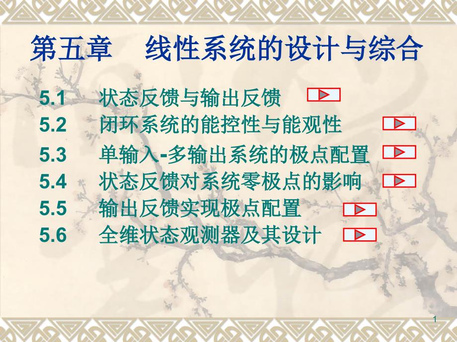 现代控制理论第五章线性系统的设计与综合_第1页