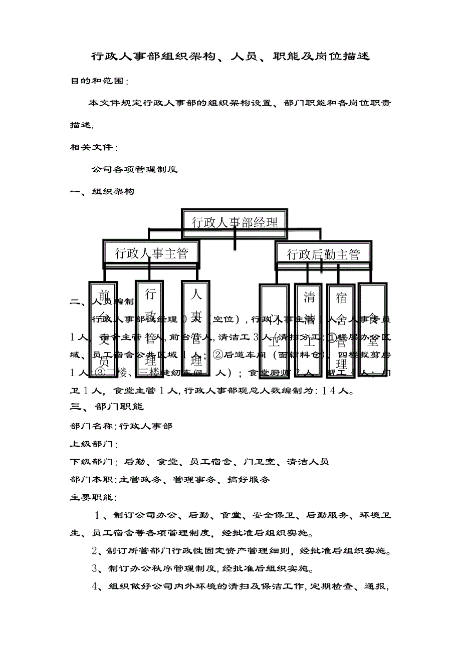 森源行政人事部架构及岗位职责重点讲义资料_第1页