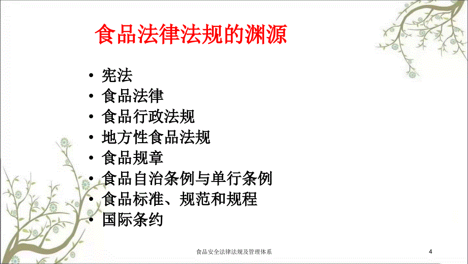 食品安全法律法规及管理体系课件_第4页