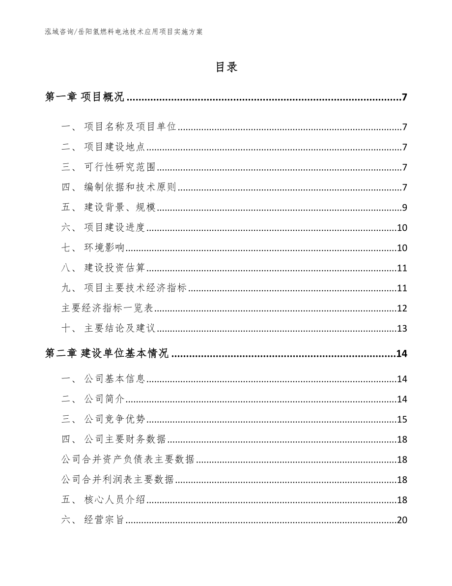 岳阳氢燃料电池技术应用项目实施方案参考范文_第1页