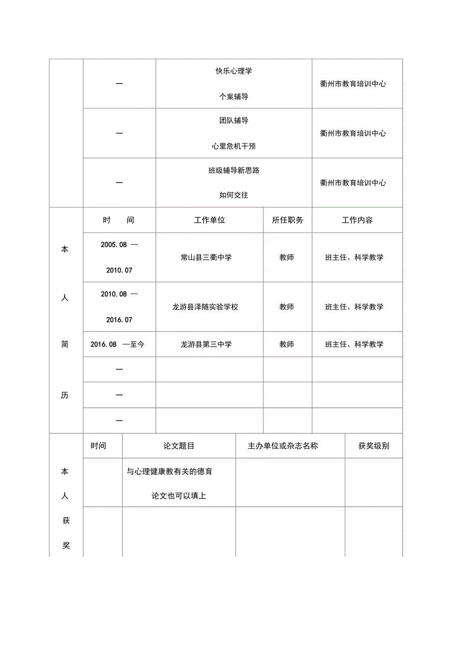 心理健康C证申请表_第4页