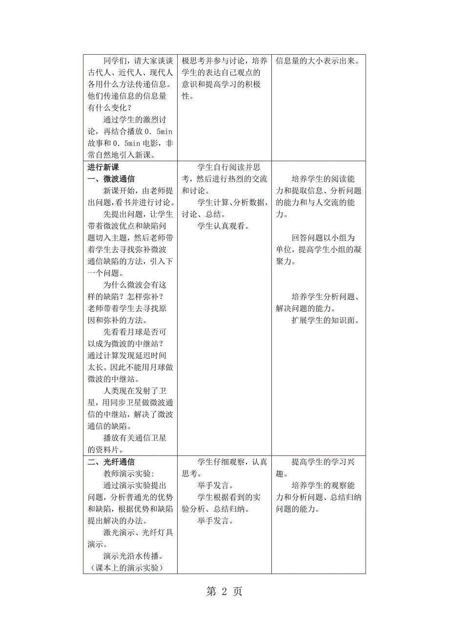 2023年教科版九年级物理下册教案改变世界的信息技术.doc_第2页