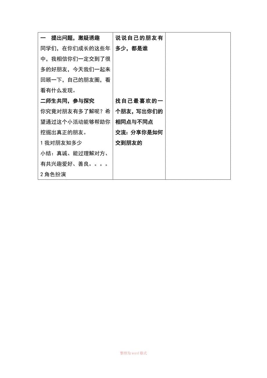 小学心理课教案 学会交友_第5页